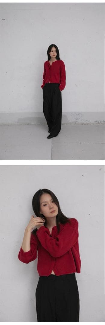 完売品✨タグ付ohotoro Hidden Crop Cardigan red