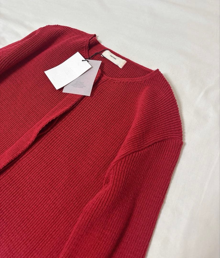 完売品✨タグ付ohotoro Hidden Crop Cardigan red