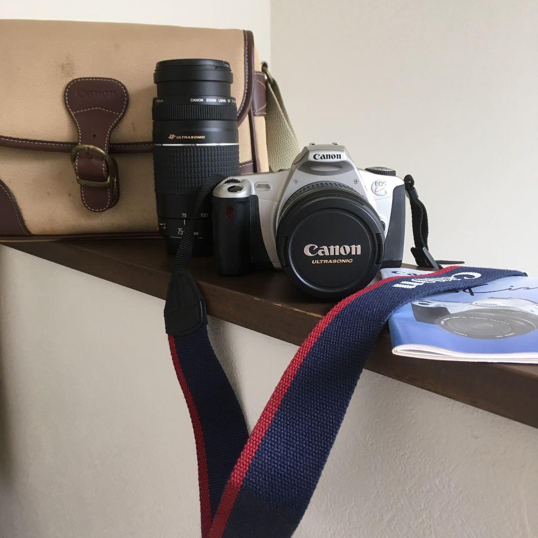 Canon キヤノン EOS KISS Ⅲ フイルムカメラ バッグ・レンズ2本付