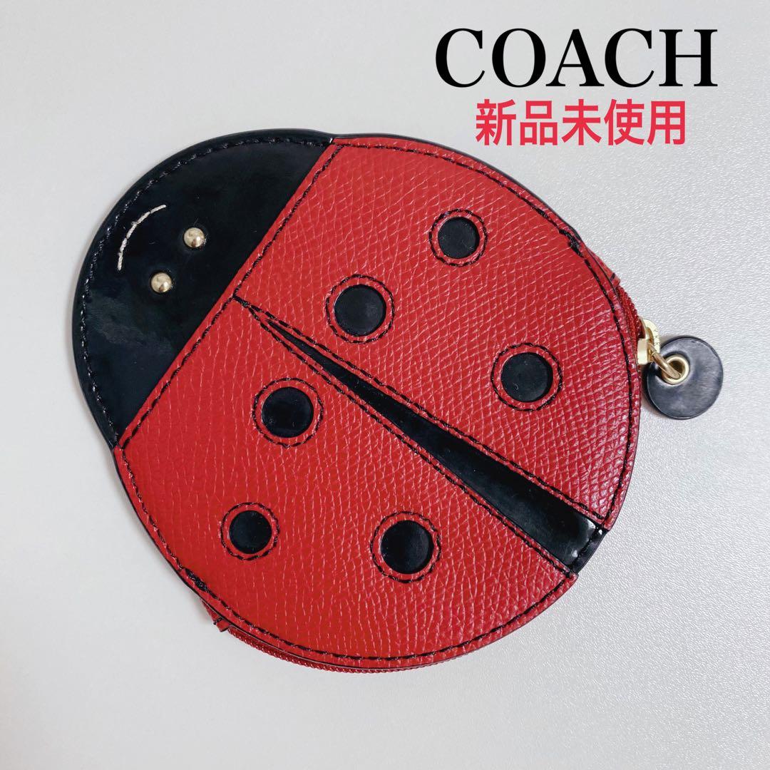 【新品未使用】COACHコーチ★ケース★てんとう虫★レッド赤ブラック黒