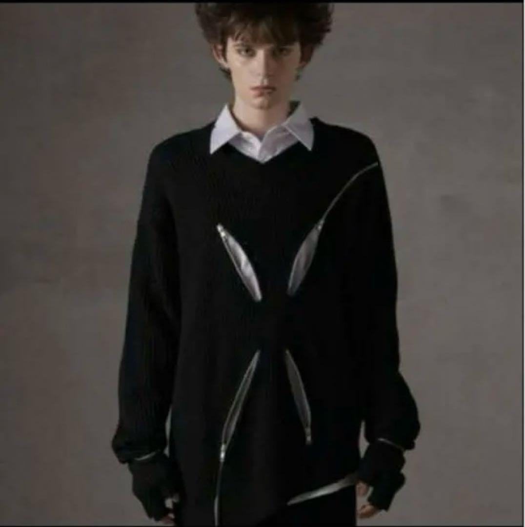 帝*様 【GRANCY】 Zip Design Asymmetry Knit