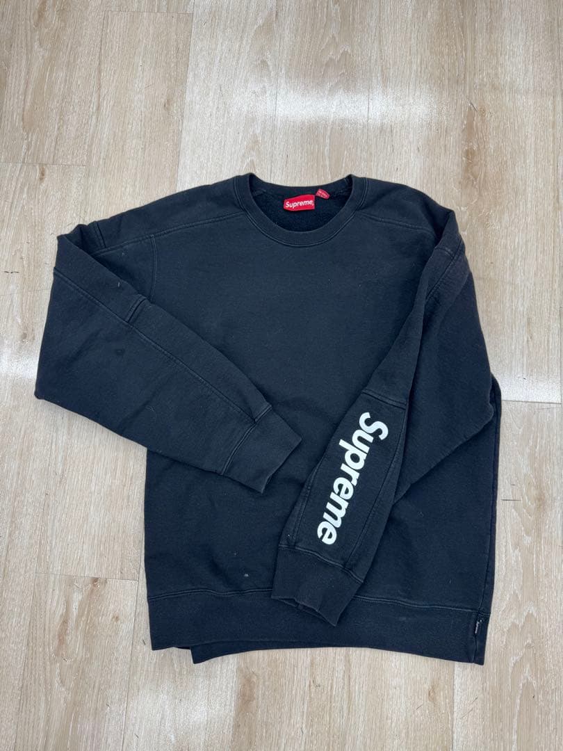 本日限定価格　Supreme 黒 クルーネック トレーナー