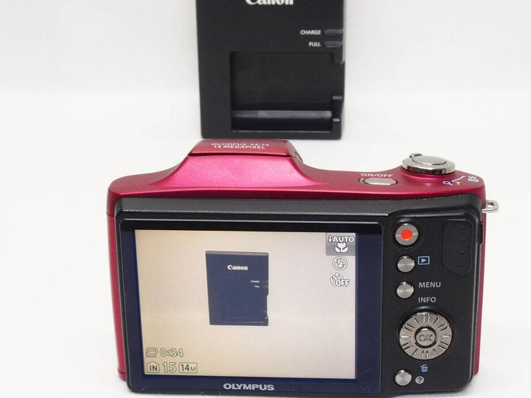 OLYMPUS SZ-14 レッド 《 24倍ズーム 手振れ補正 CCDセンサー