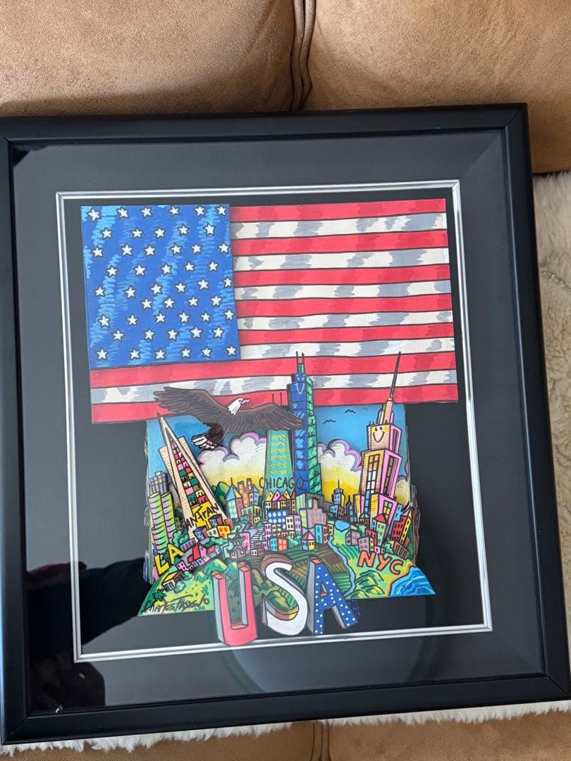 希少作品3Dアート チャールズファジーノ裏面本人手描きイラスト！