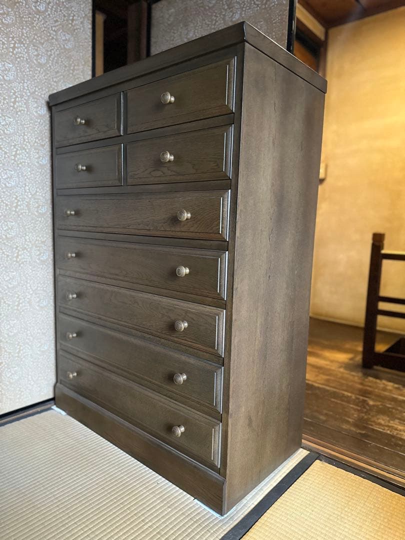 レトロな木製箪笥　7段　家具　タンス　チェスト　小物入れ　洋服タンス　京町家