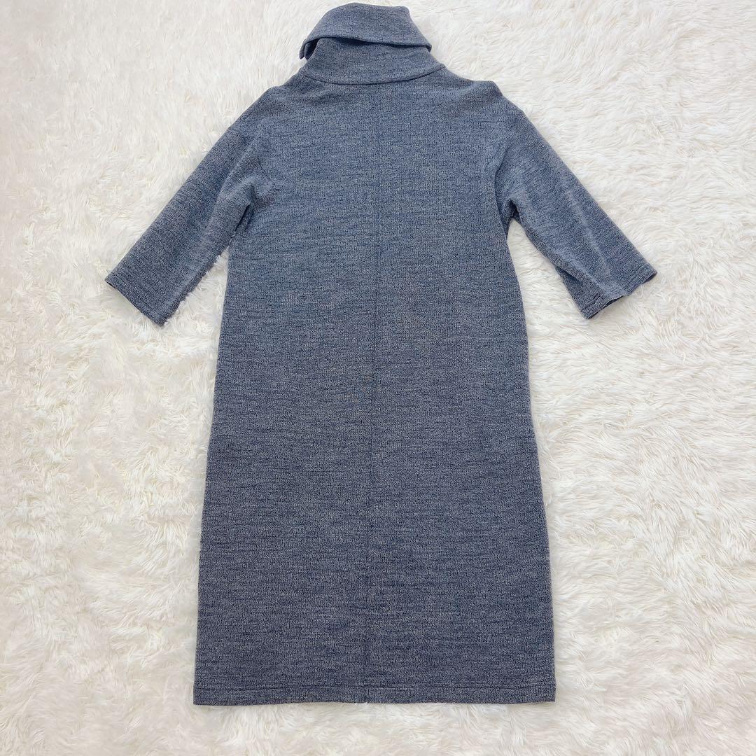 美品 L'EQUIPE レキップ ハイネックウールワンピース グレー