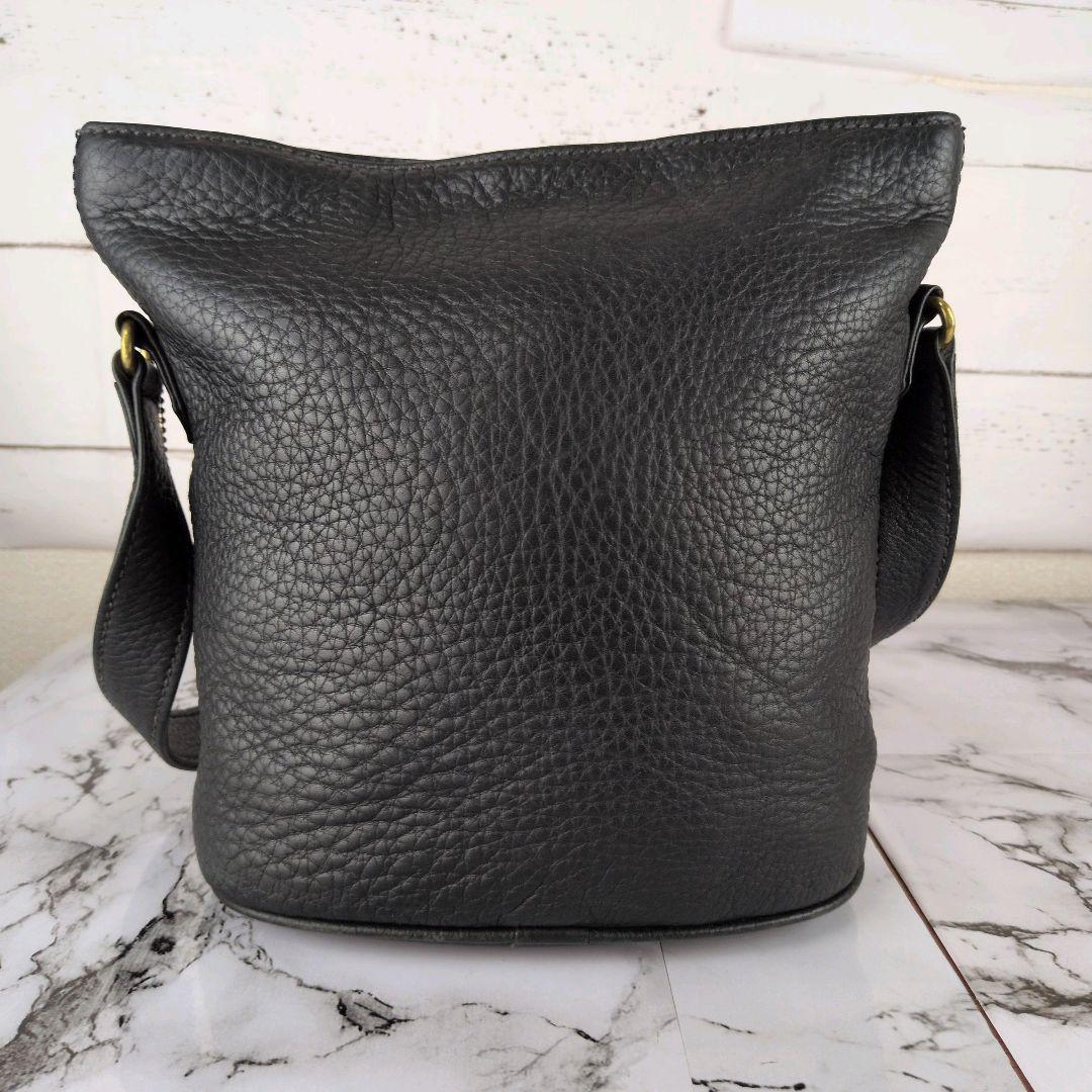 【美品】コーチ☆オールドコーチ　シボ革　チャーム　ショルダー　肩掛け　バッグ　黒