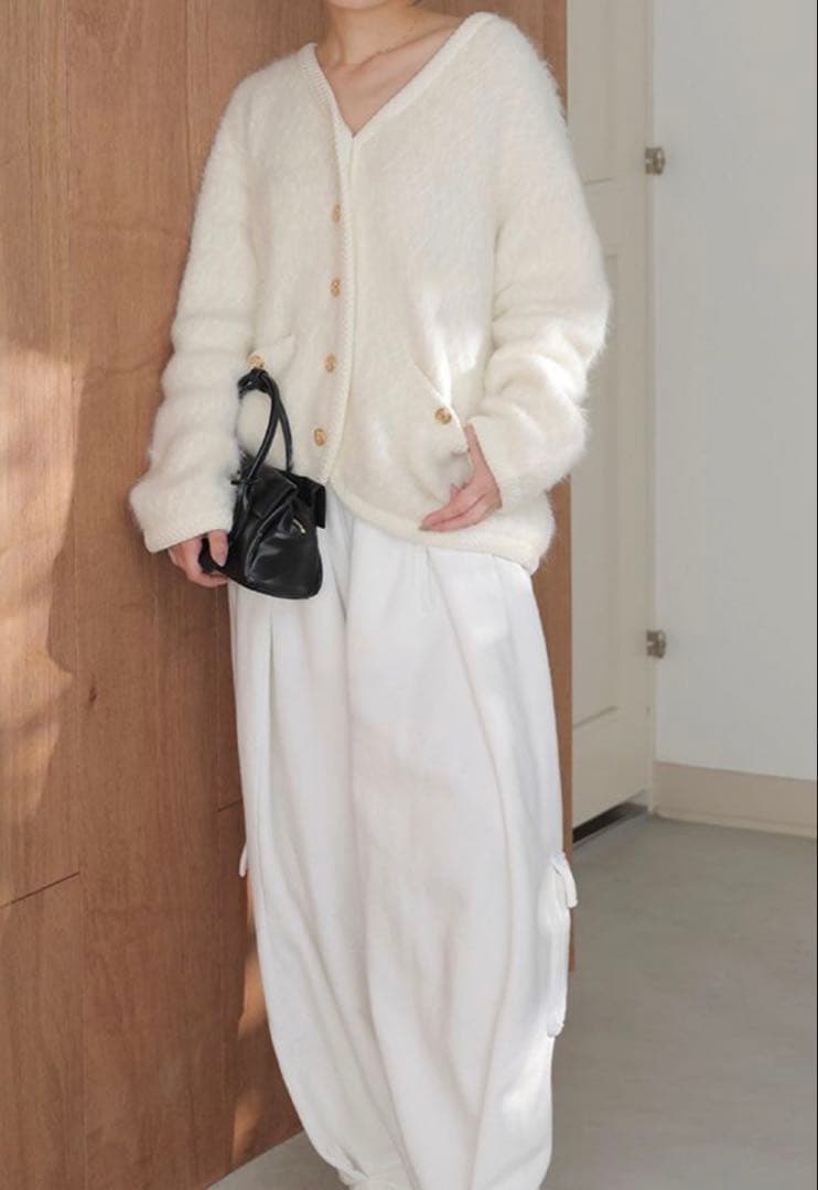 美品　snidel ファーライクミドルニットジャケット