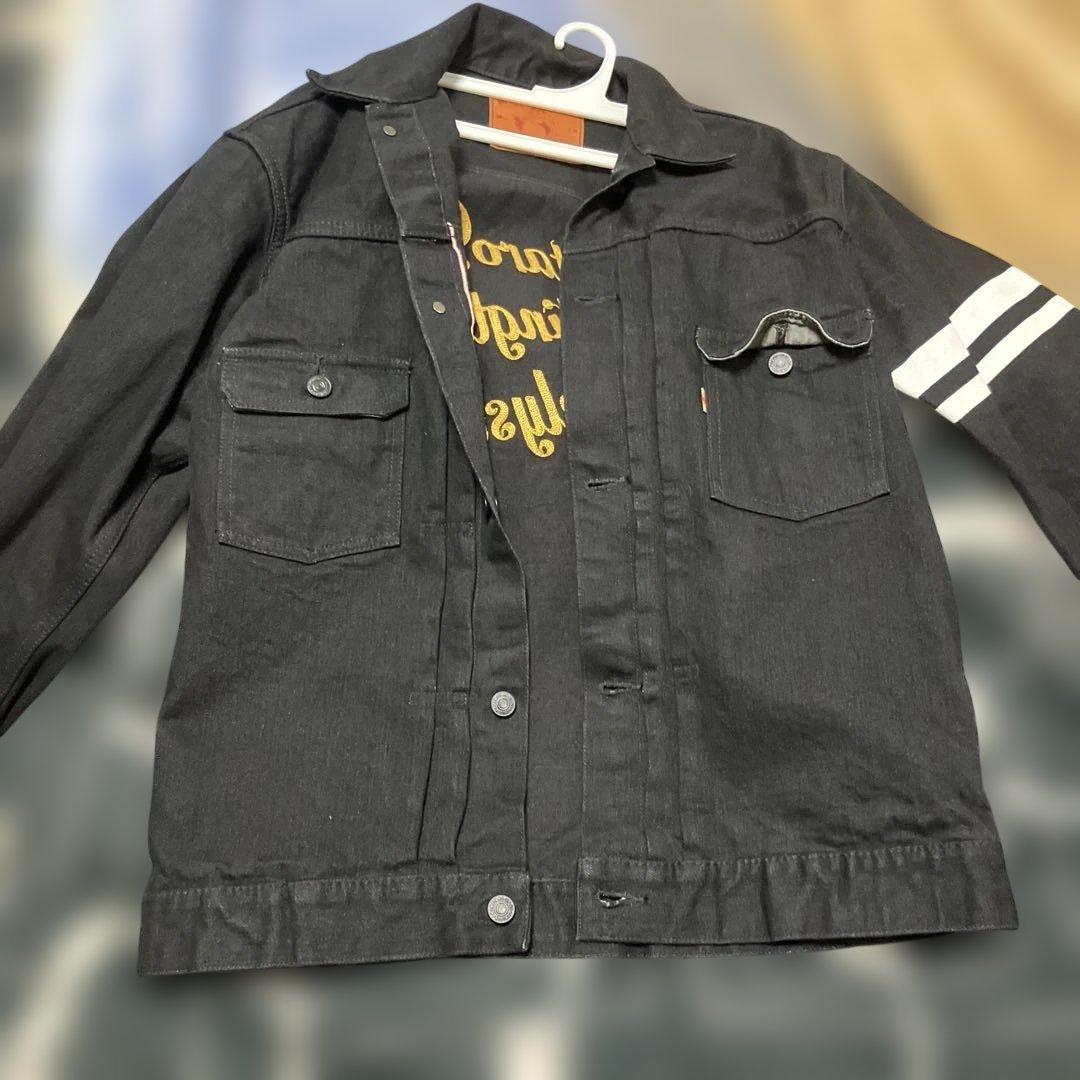 d*7様 ブラックデニムジャケット桃太郎ジーンズの「B2105SP-5」