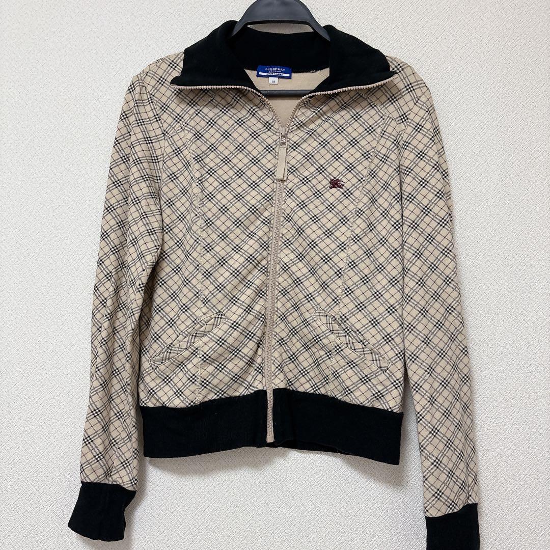 バーバリーブルーレーベル ノバチェック トラックジャケット 38