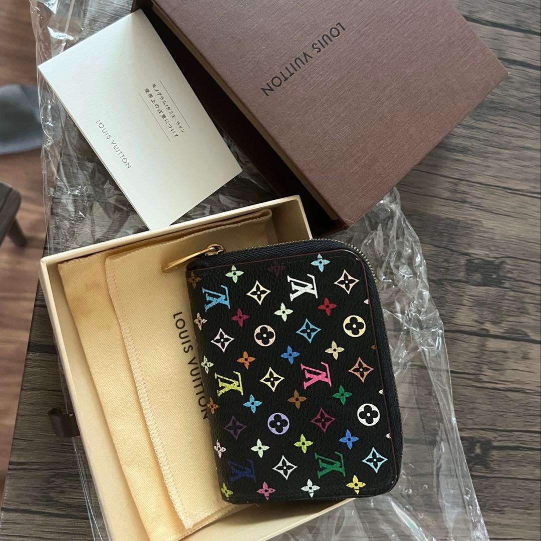 美品✨ルイヴィトン マルチカラー　ジッピー　パース　黒　小銭入れ