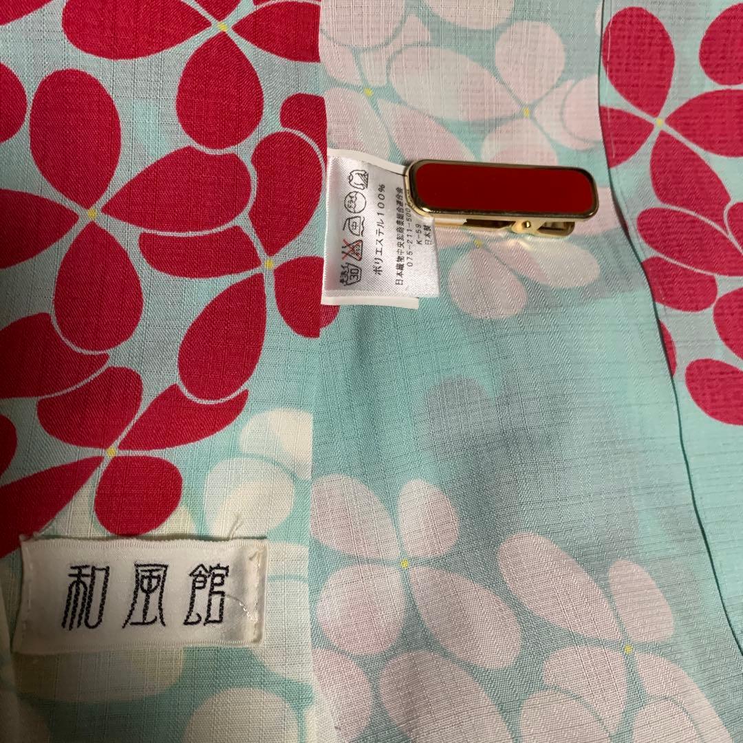 浴衣　洗える着物　セオα セオアルファー　あじさい　水色　検索) 撫松庵　ふりふ