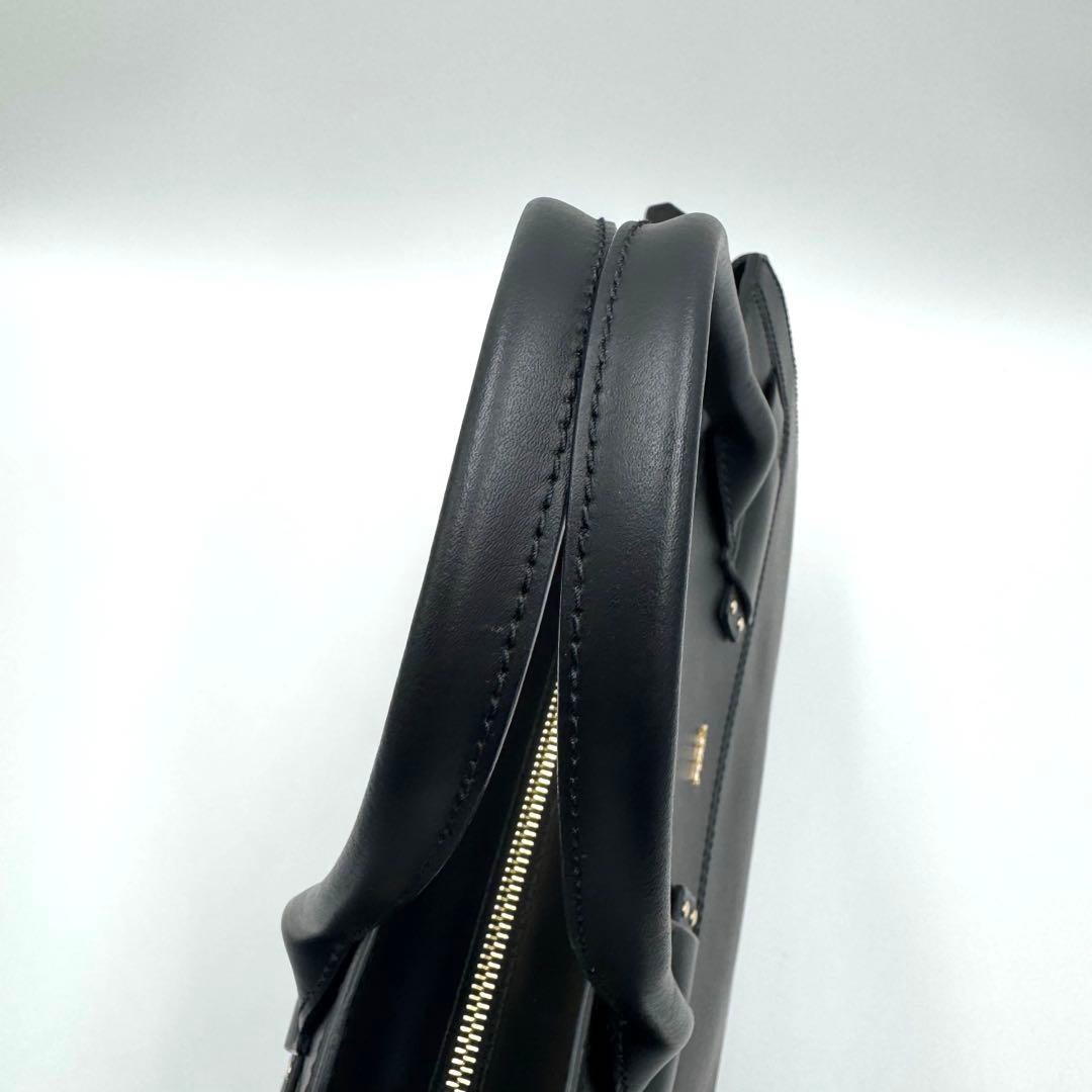 新品 フルラ Lucky ビジネスバッグ 2way レザー ロゴ金具 ブラック