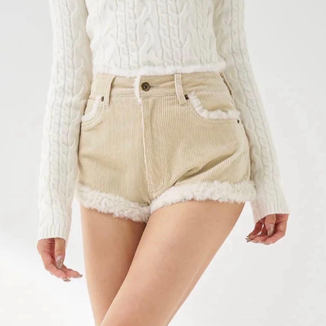 ダーリッチ ポイントボアコーデュロイショートパンツ S