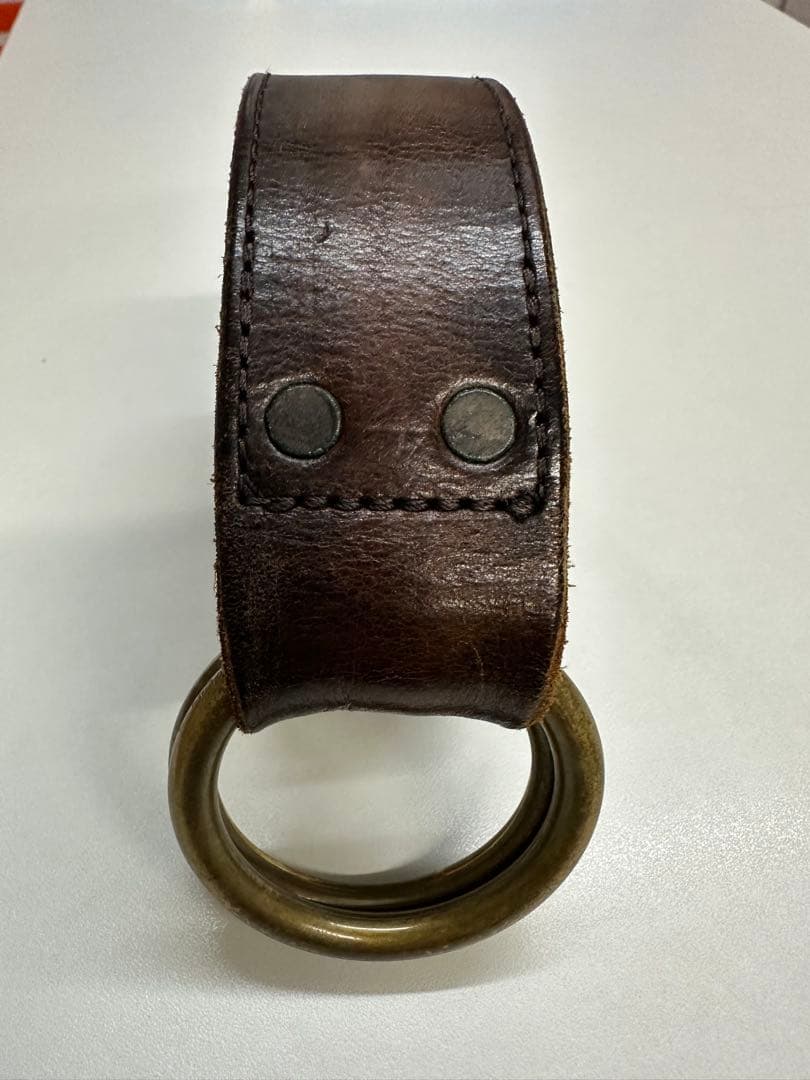 RRL ダブルアールエル　ブラウンレザーリングバックルベルト34