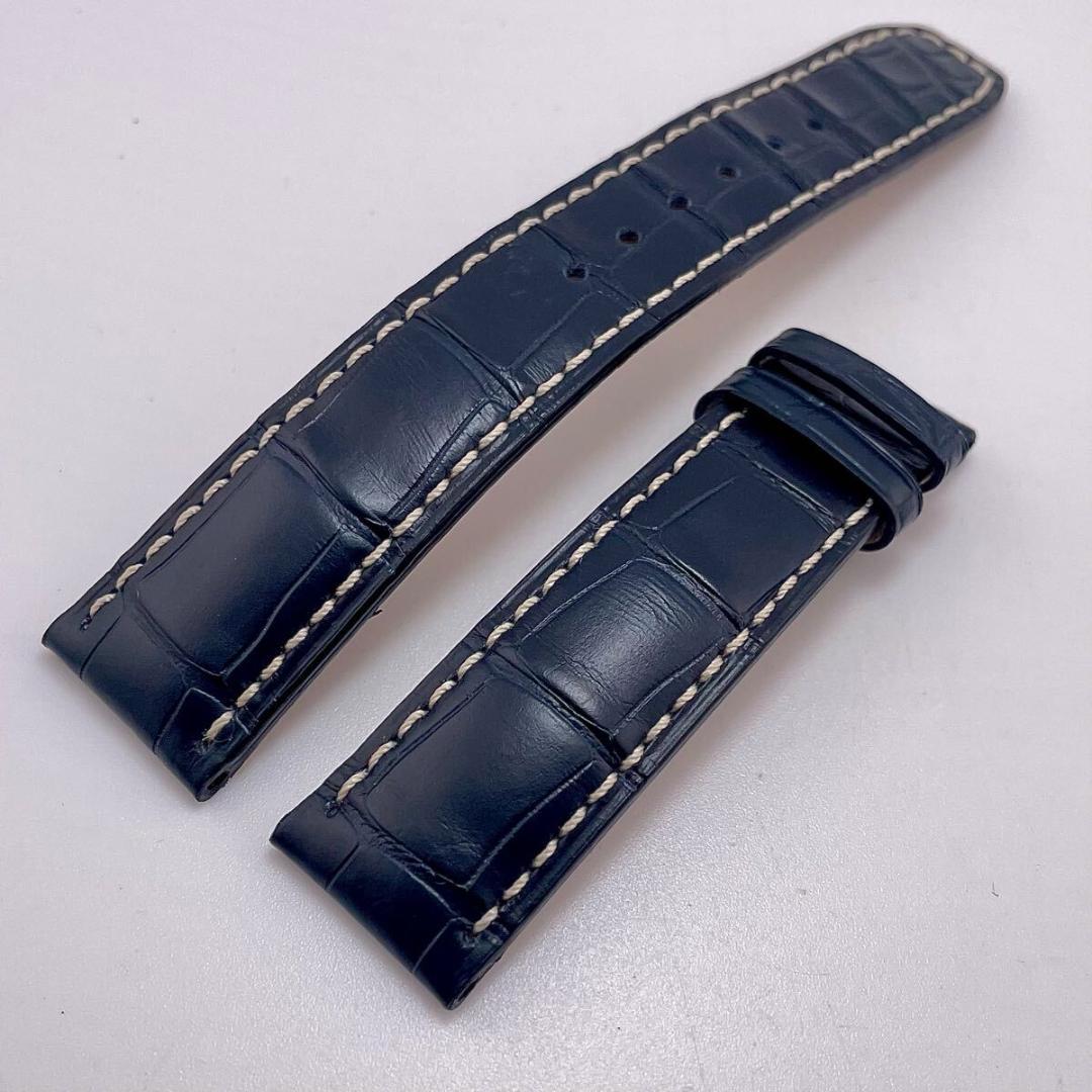 【希少/美品】ボームアンドメルシー 純正 20mm クロコ レザー ベルト 紺