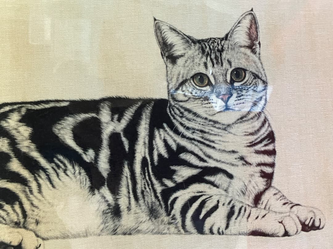 猫の版画 M.E. サイン入り詳細不明