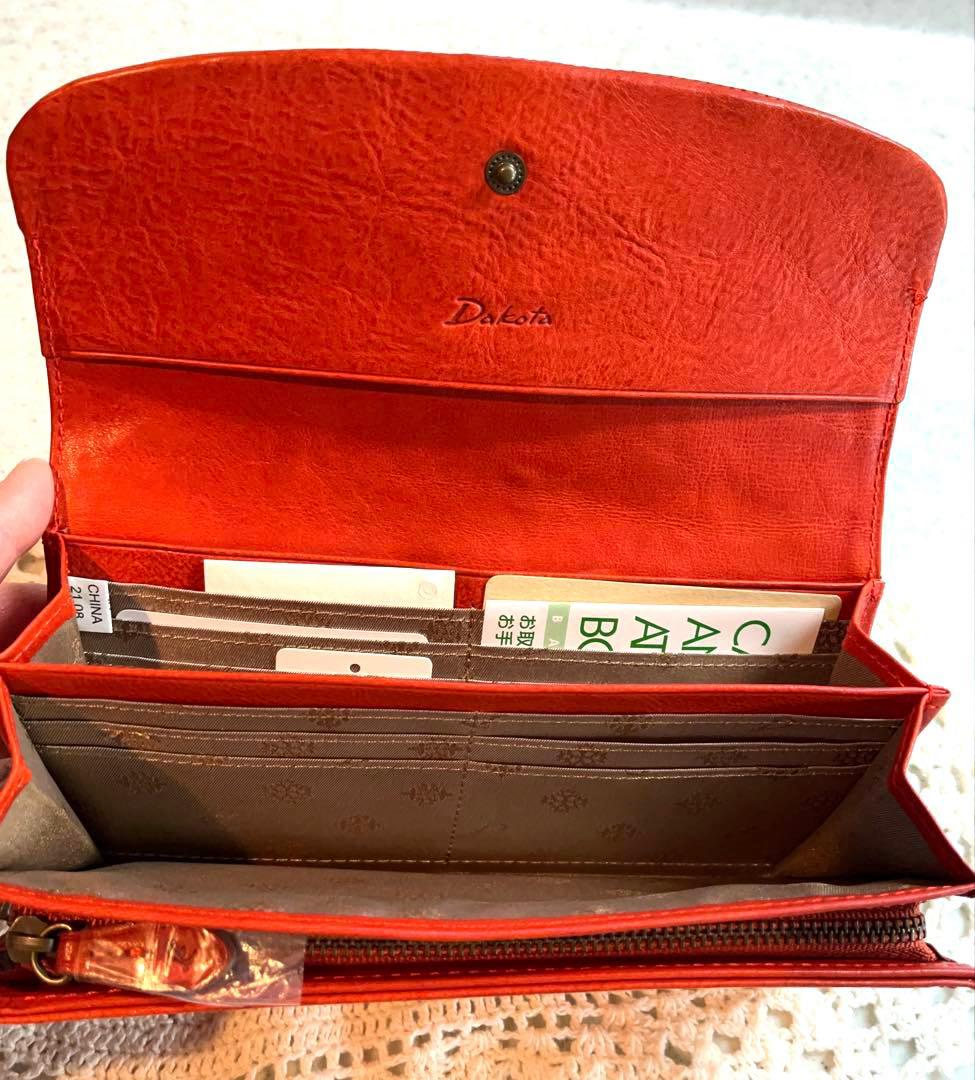 【新品未使用】Dakota ダコタ 本革長財布 オレンジ