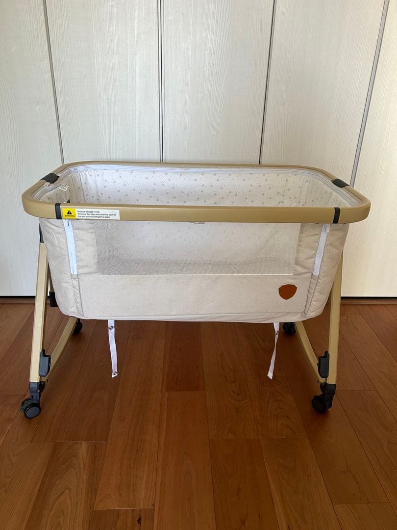 ベビーベッド　折りたたみ　HZDMJ ベージュ　カーキ　蚊帳付き