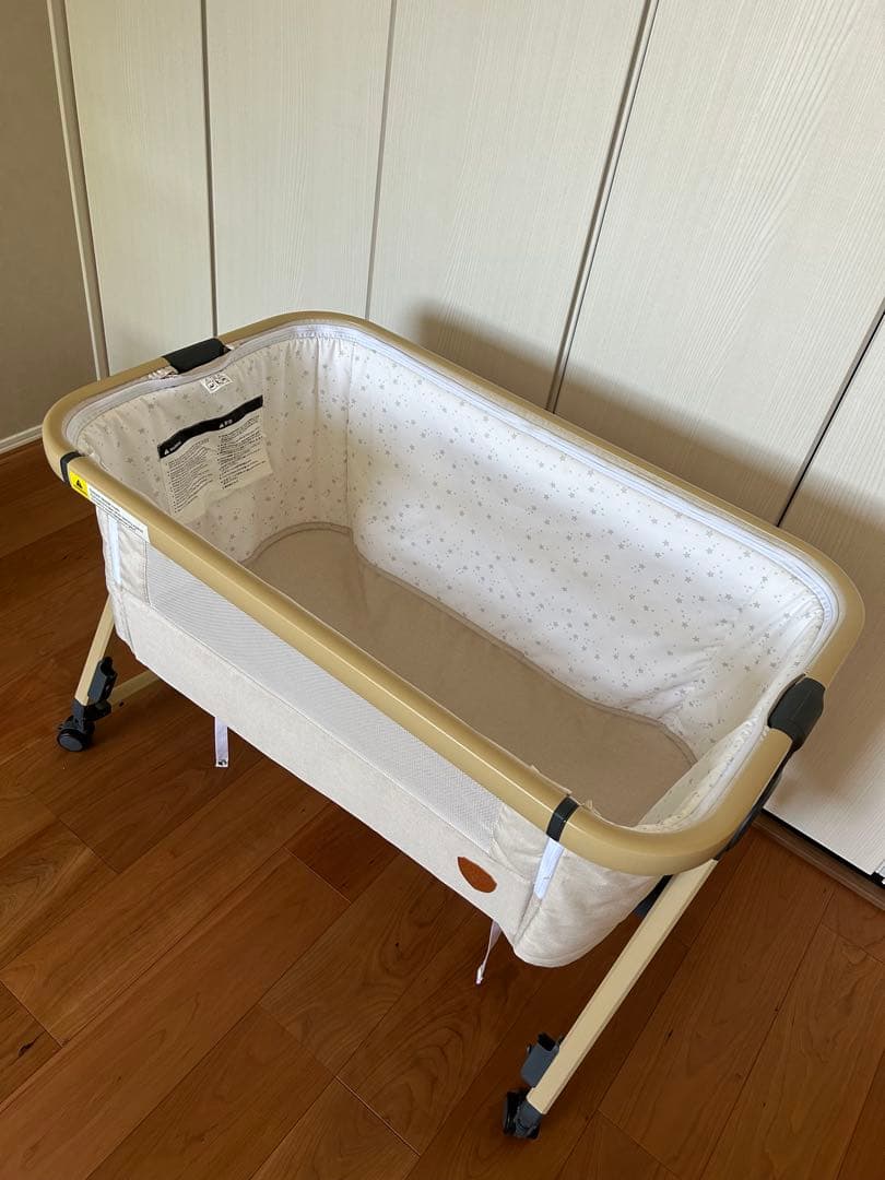 ベビーベッド　折りたたみ　HZDMJ ベージュ　カーキ　蚊帳付き