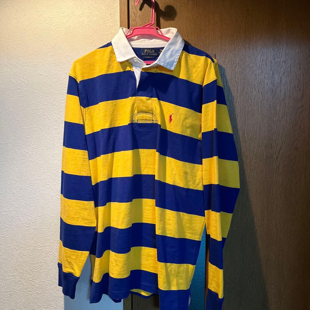 新品未使用タグ付きPolo Ralph Lauren長袖ポロシャツ黄色青ボーダー