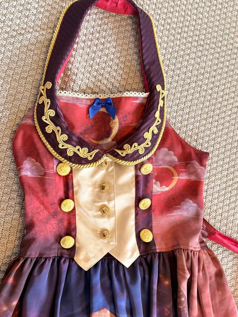 【セット】星空の天幕と秘密のサーカス団柄ジャンパースカート＆ タッセルバレッタ