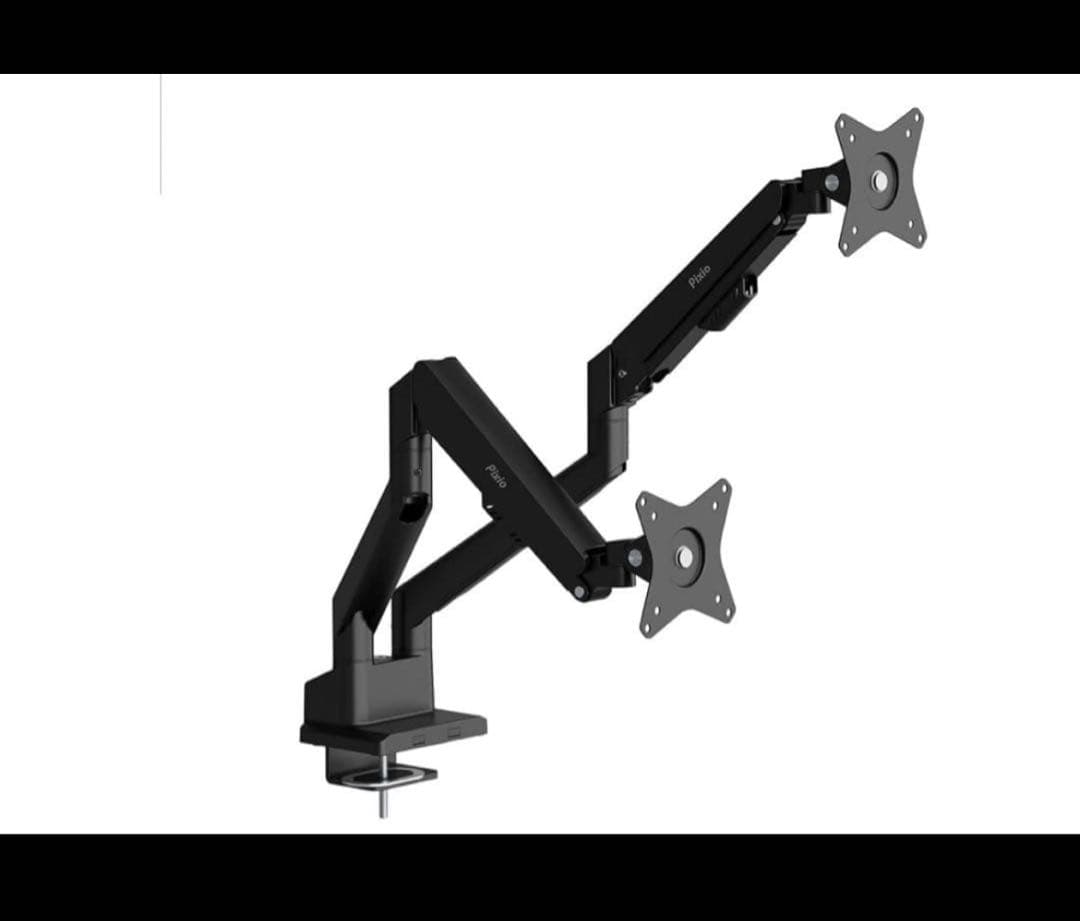 12526 Pixio PS1D Wave Black モニターアームデュアル