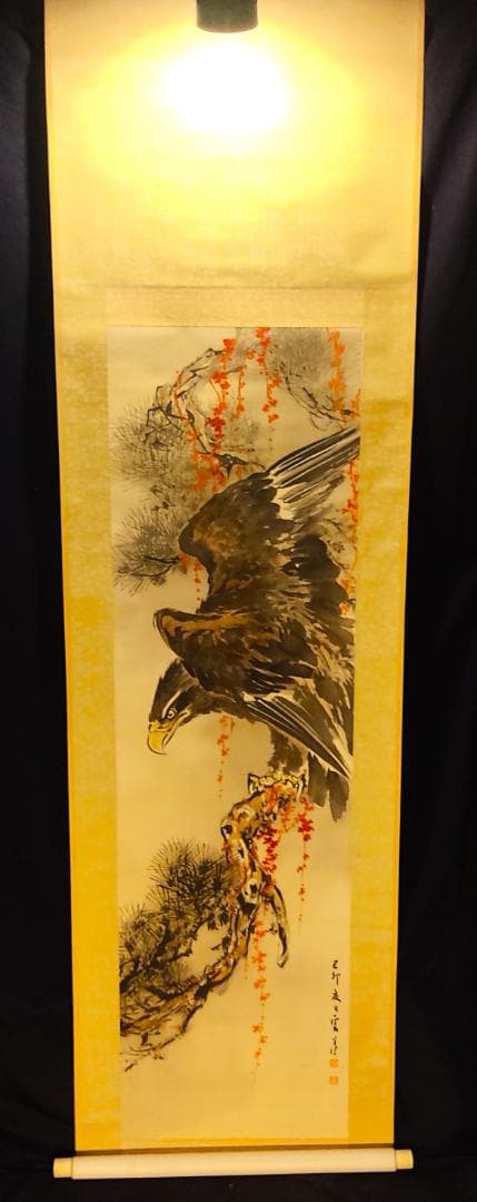掛け軸　雄鷹図　古美術　絵画