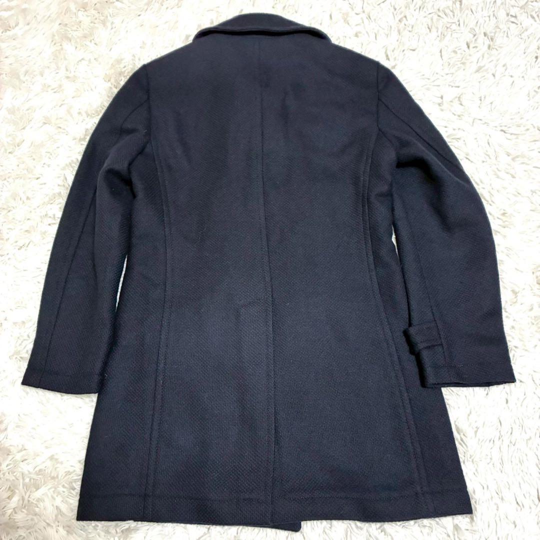 ブリッラペルイグスト　ナポレオンコート　銀ボタン　裏地グリーン　ネイビー　伊製