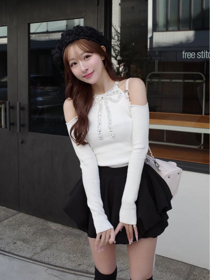 新品タグ付 ダーリッチ ボリュームバルーンミニスカート ブラック フリー