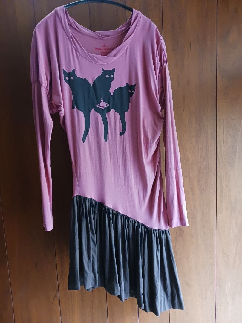 ヴィヴィアンウエストウッド 黒猫 アシンメトリー長袖チュニック