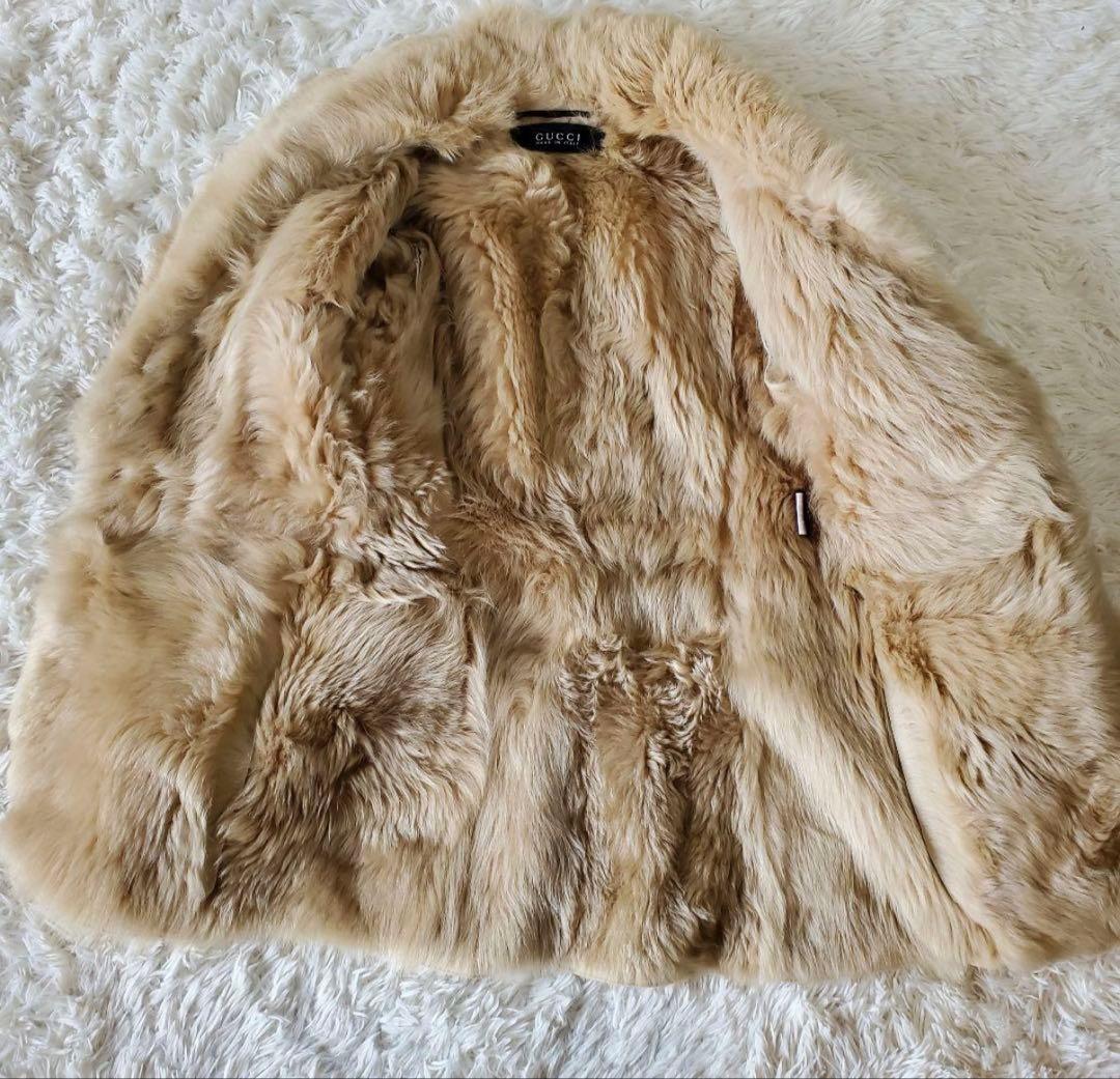 GUCCI リアルムートン シーリングムートンレザーGGコート