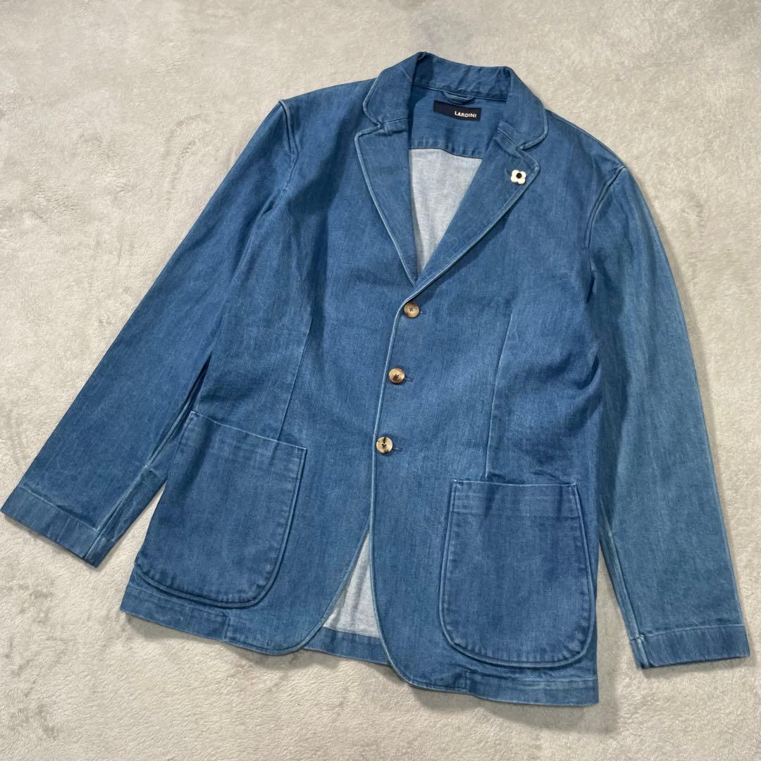 ラルディーニ　デニムテーラードジャケット シングルジャケット　ブルー　L