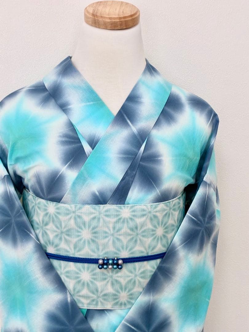 8の日セール　浴衣　雪花絞り　シャーベットカラー　裄67cm