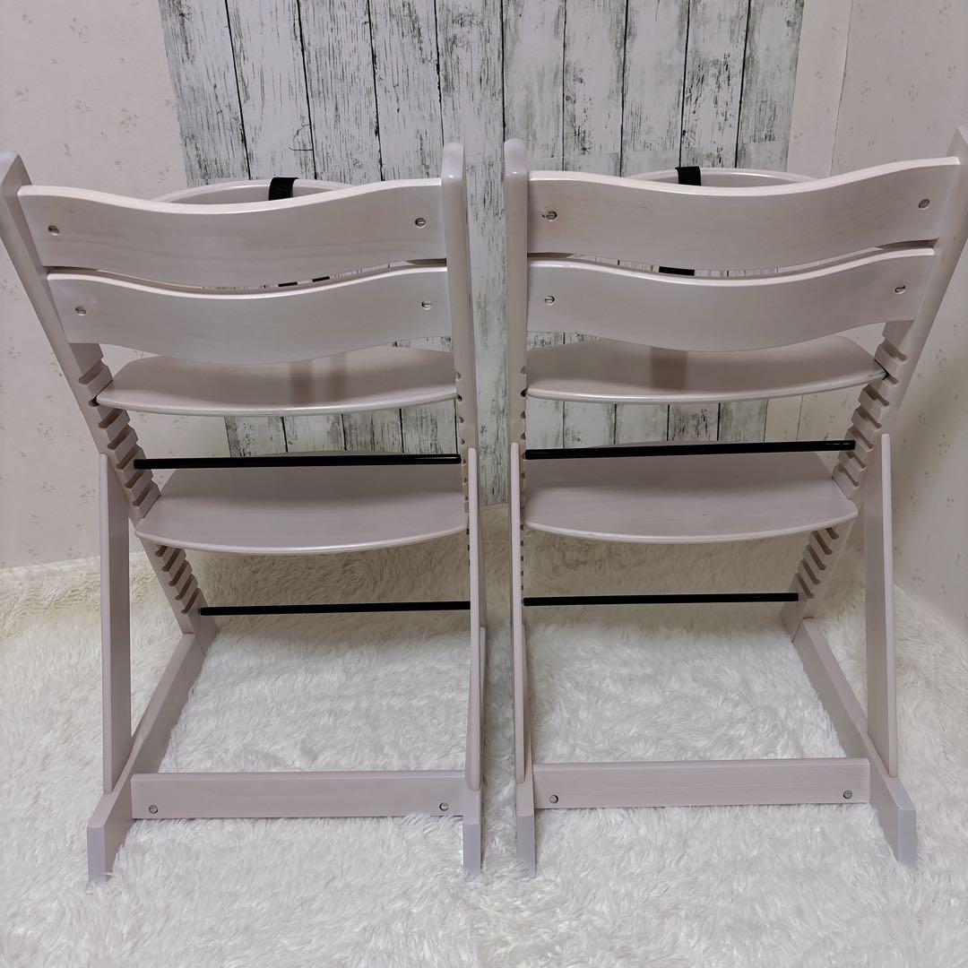 美品 アイリスオーヤマ ベビーチェア 2脚セット ハイチェア 木製 ベルト付き