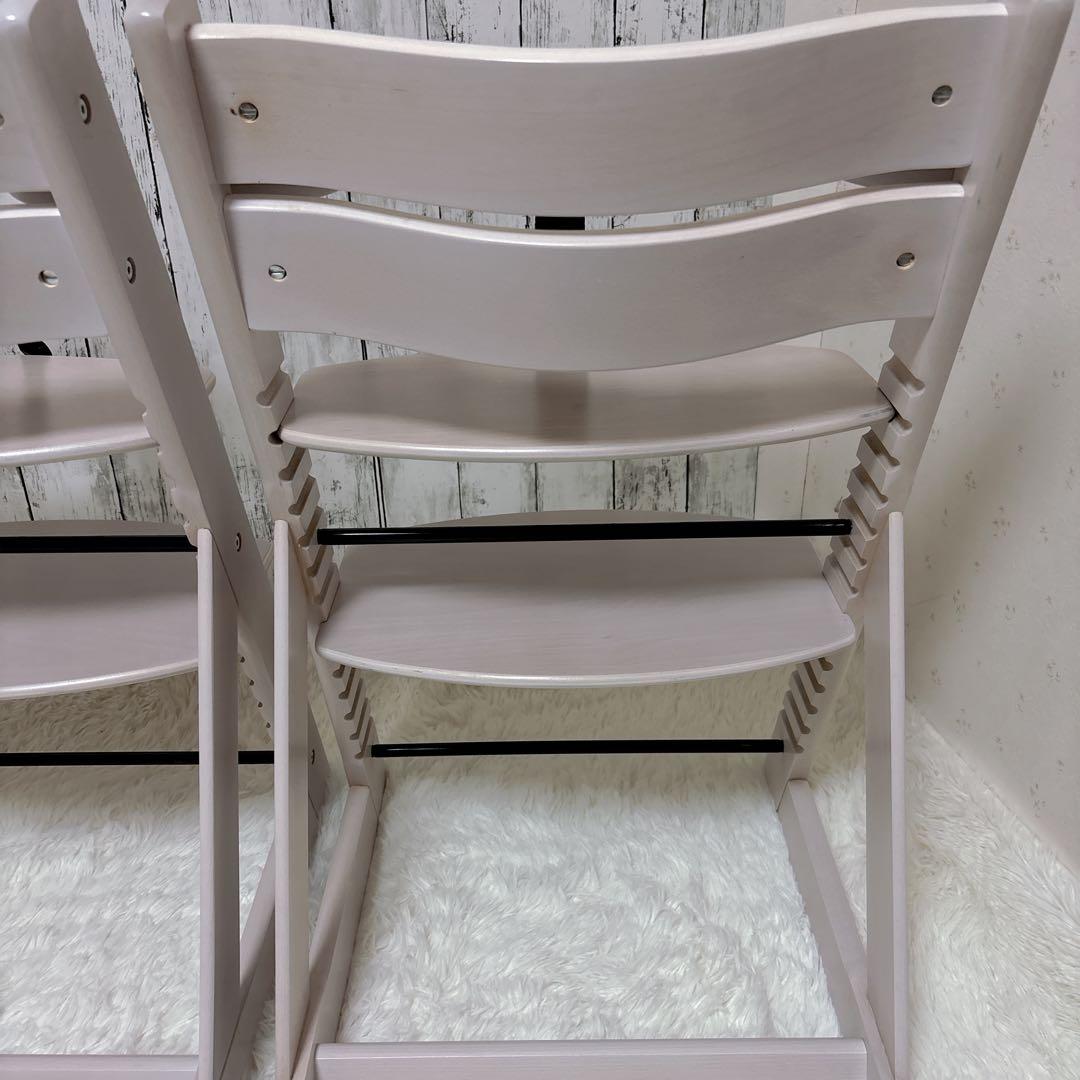 美品 アイリスオーヤマ ベビーチェア 2脚セット ハイチェア 木製 ベルト付き