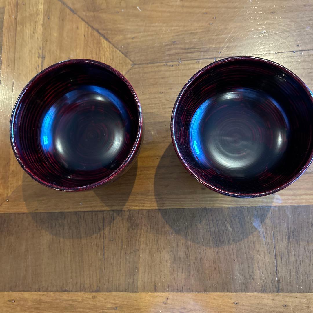 natuk 輪島塗り丼　漆塗りの黒と赤の2個セット