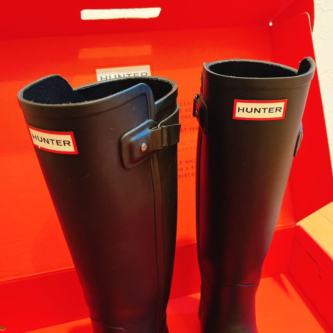 【中古／美品】HUNTER オリジナル ブラック レインブーツ (箱付き)