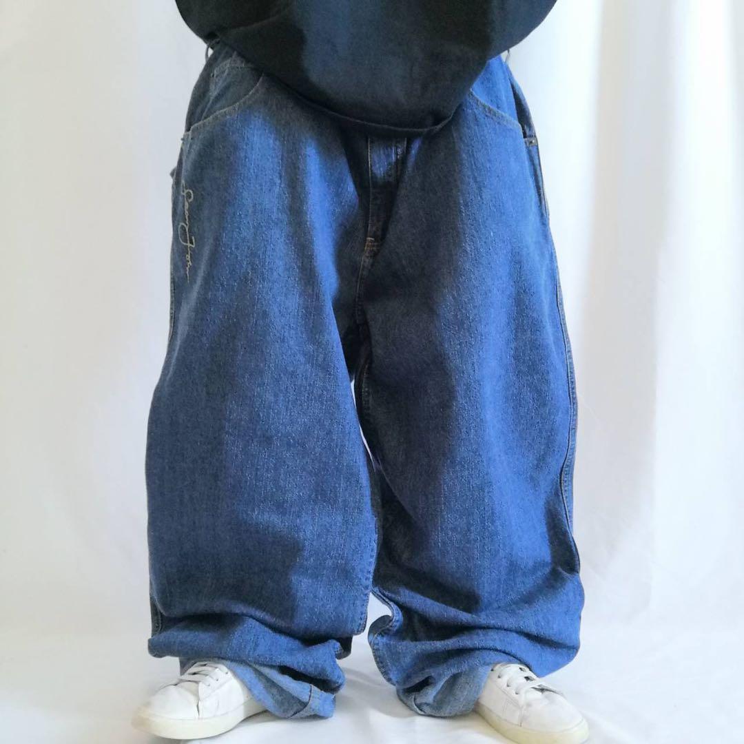 【激レア】ショーンジョン 刺繍 バギー デニム W40 極太 90s Y2K