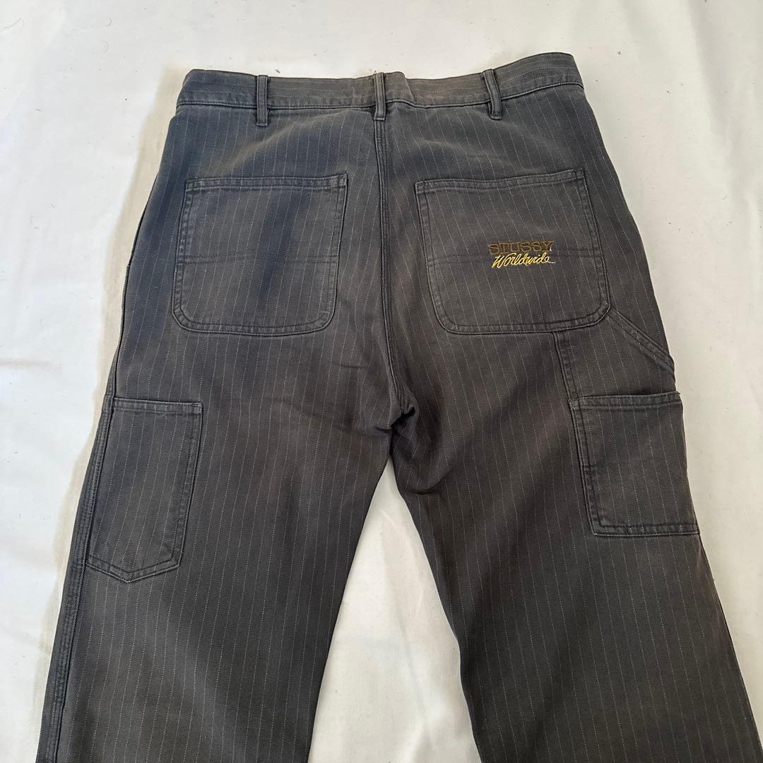 90's-00's OLD STUSSY ストライプペインターワークパンツ