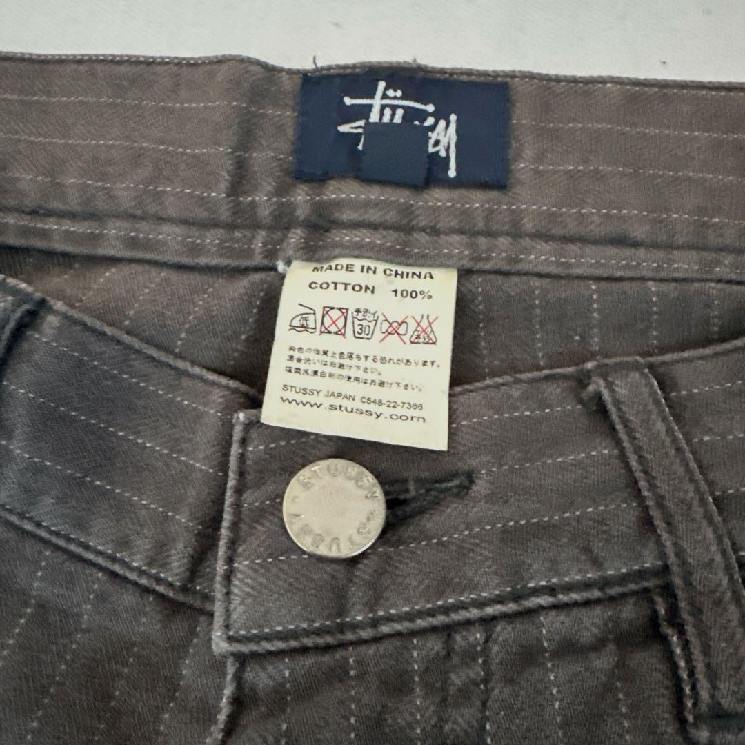 90's-00's OLD STUSSY ストライプペインターワークパンツ