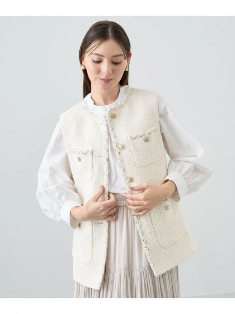 アナイ 36 フラッフィーツイード4ポケットジレ