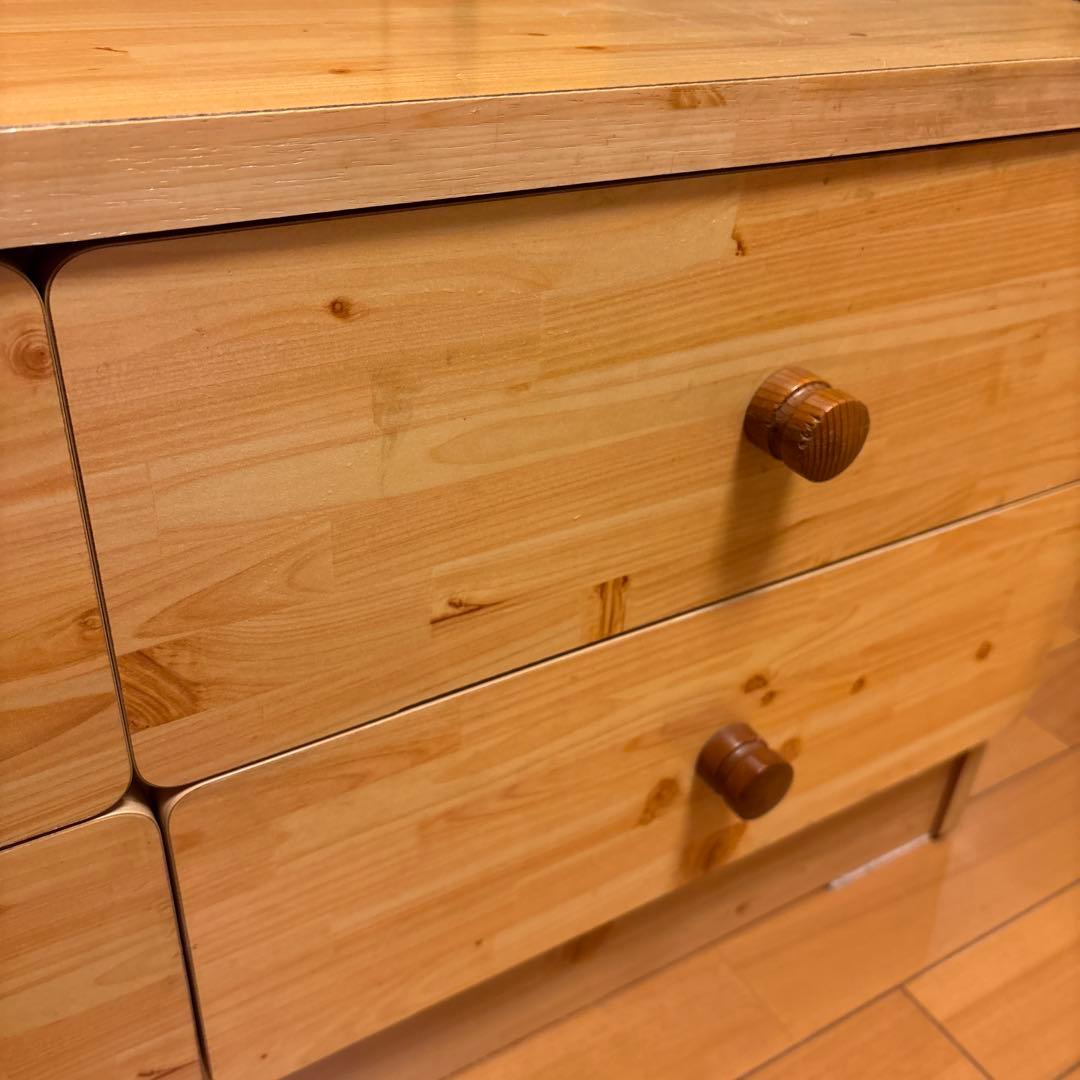 ナチュラルウッド 6引き出し ローチェスト