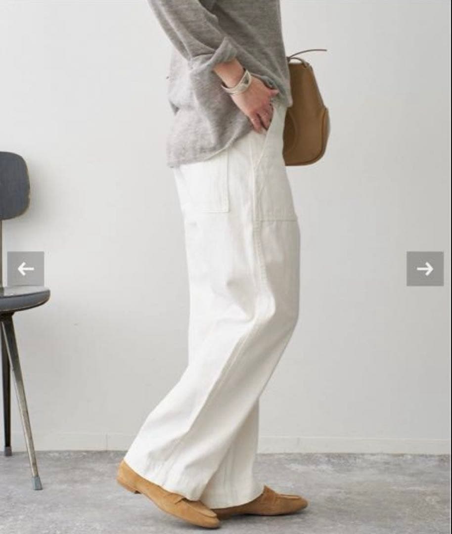 【美品】Spick and Span ルーズベイカーパンツ 白