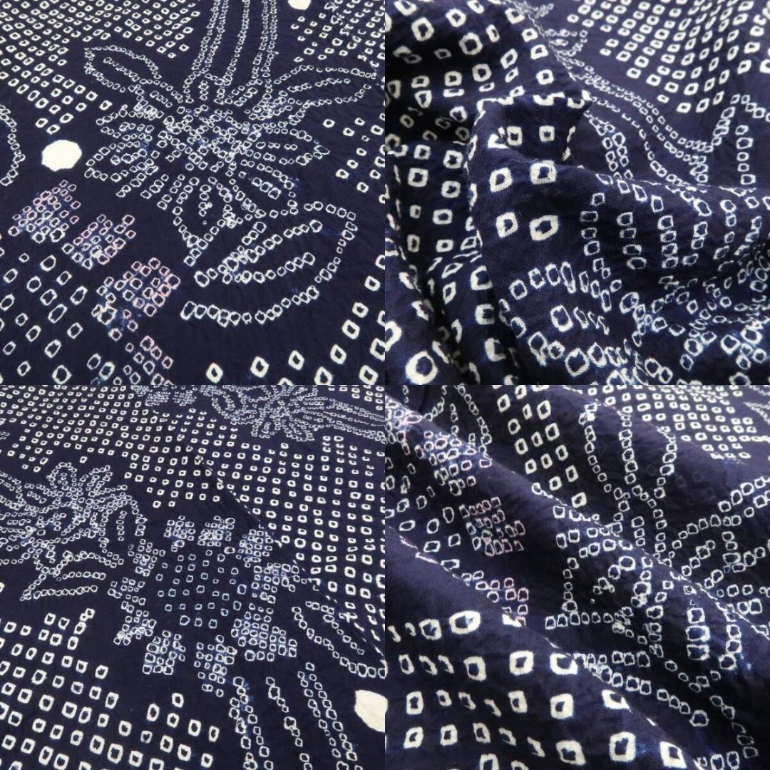 新品 有松鳴海絞り 向日葵 夏着物 仕付け糸付“ヒマワリ”高級浴衣 3857