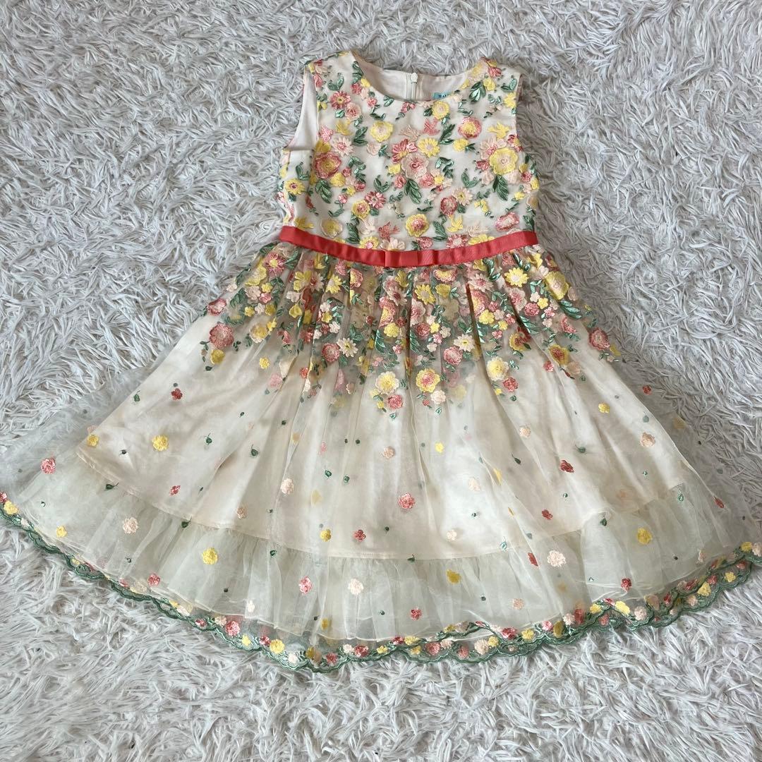 tocca BAMBINI 花柄刺繍チュールドレス　120 キッズドレス