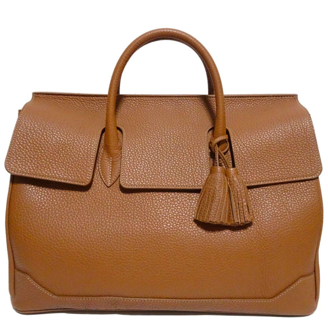 ACATE OSTRO-S シュリンクレザー フラップ ボストンバッグ20.3万