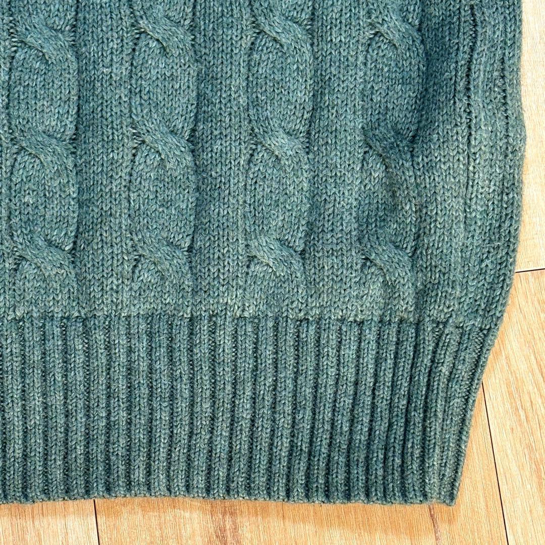 POLO RALPH LAUREN 長袖ケーブルニット グリーン 現行QRタグ