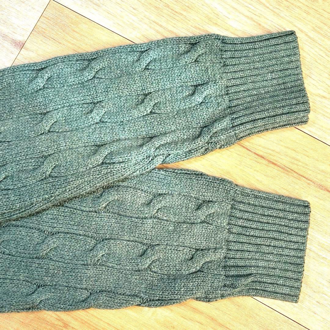 POLO RALPH LAUREN 長袖ケーブルニット グリーン 現行QRタグ