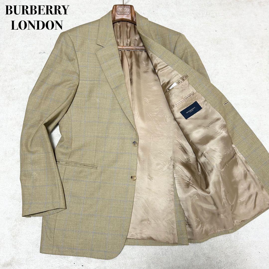 希少　バーバリーロンドン　テーラードジャケット　グレンチェック　イエロー　黄色